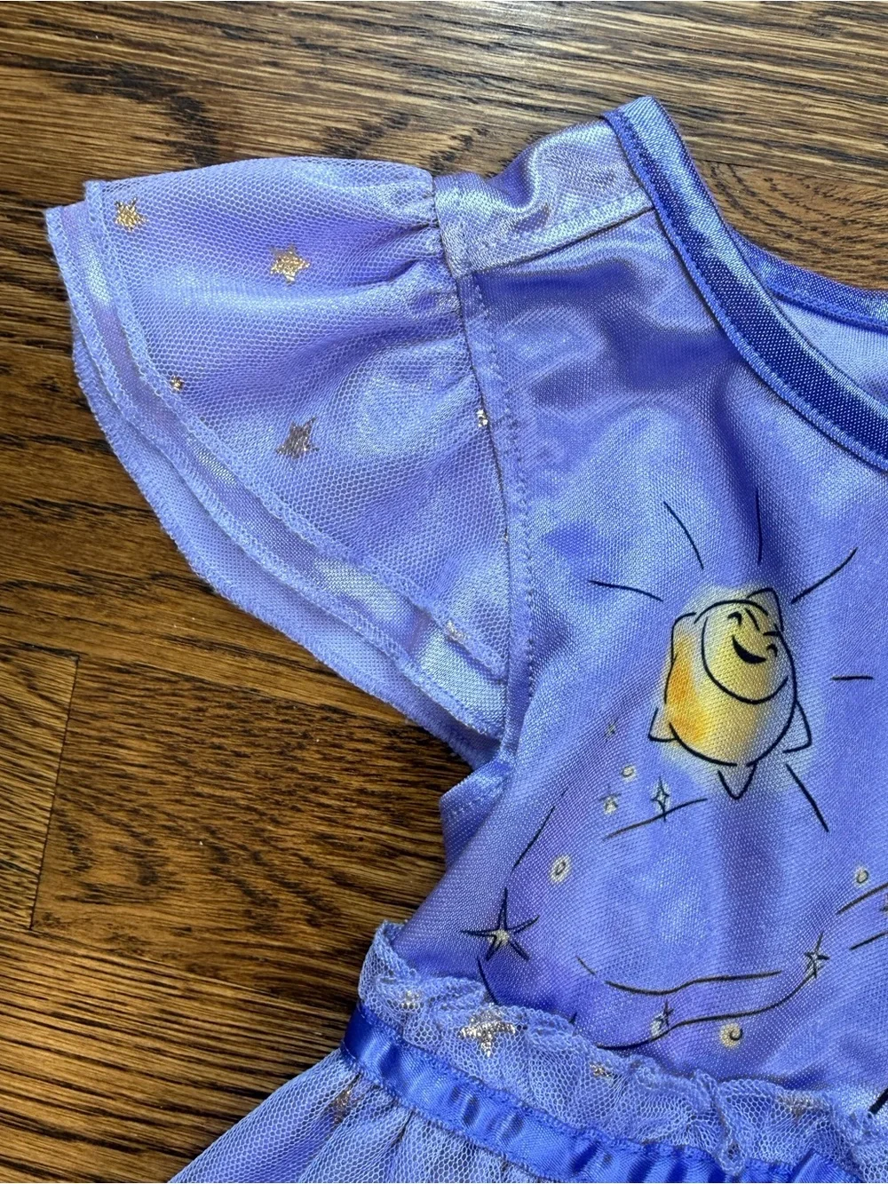 Disney Wish Girls Asha & Wishing Star Purple Princess Tulle Dress Star Print 3T - Picture 2 of 12